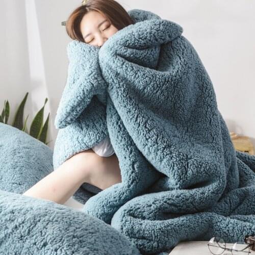 Thick Flannel Berber Fleece Blanket Quilt Winter Thermal Duvet Cover Coral Milk Velvet Blanket Sofa Nap Blanket