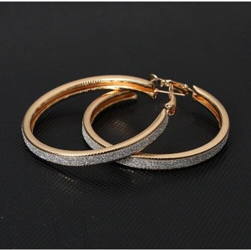 Vintage Gold Color Big Circle Hoop Earrings for Women Steampunk Ear Clip Party Jewelry Accessories Gift