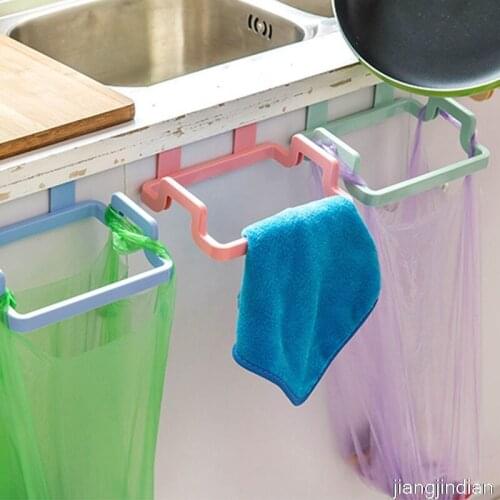 Hanging Trash Rubbish Bag Holder Garbage Rack Cupboard Cabinet Storage Rag Hanger Trash Can Bin Kitchen Accessories Gadget