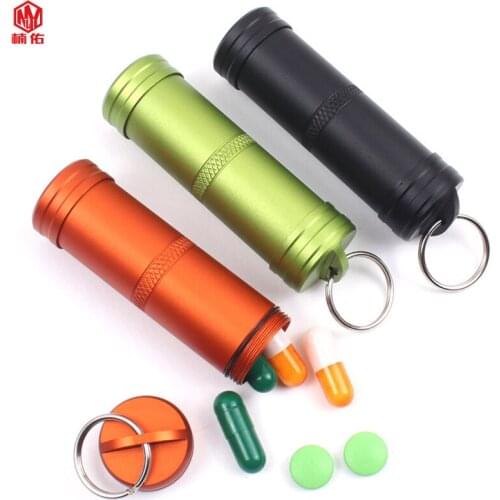 1PCS CNC Waterproof Emergency First Aid Outdoor Safety Survival Medicine Bottle EDC Cigarette Case Camping Storage Kit