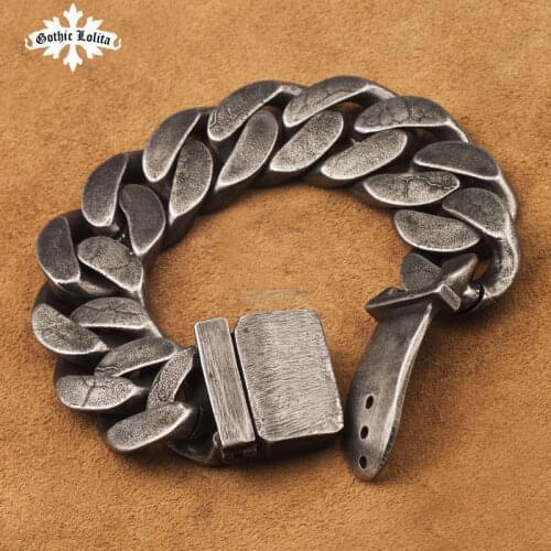 High quality brief vintage punk bracelet for men stainless steel one direction Belt buckle fashion Jewelry mygrillz