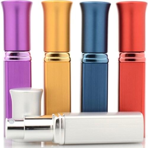 Top Quality 6ml Refillable Mini Perfume Glass Bottle Traveler Aluminum Spray Atomizer Travel Perfum Spray Bottle LX5686