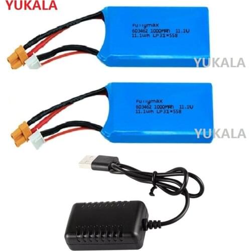 YUKALA 11.1V 1000mAh Lipo Battery 3s For XK X450 FPV RC Drone Spare Parts Accessories Rechargeable battery