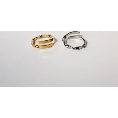 GSOLD Trendy Geometric Spiral Wave Ring Simple Temperament Metal Open Adjustable Ring Women Party Jewelry Accessories 202103