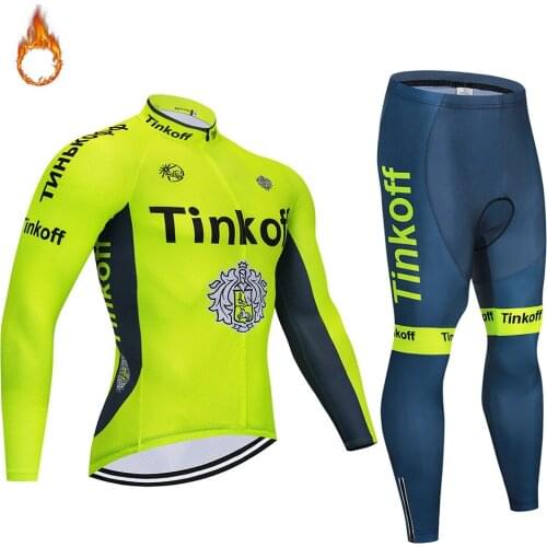 Winter 2018 Cycling Jersey 2018 Long Sleeve Winter Thermal Fleece Wear Bicycle clothing Bib Pants Mountain Bike Ropa Ciclismo