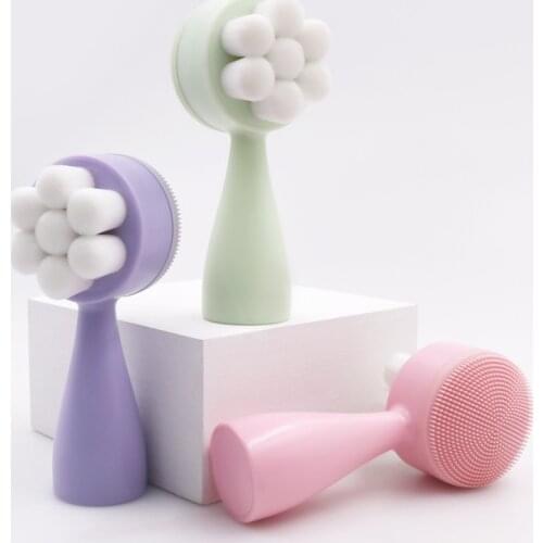 1Pcs Portable Double Side Silicone Facial Cleanser Wash Brush Blackhead Removal Face Cleaning Massage Face Wash Product