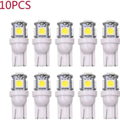10 Pcs T10 W5W 194 168 Lamp DC 24V 5 SMD 5050 LED MAKER DOME Interior Wedge White Lights Warm White Bulbs For Truck