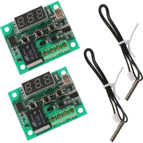 2pcs -50-110℃ 12V Digital Thermostat Temp Control Switch Sensor Module