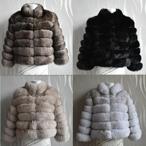 2020 Fashion Winter Warm Leather Coat Natural Real Fox Fur Jacket Winter Thick Warm Womens Coat Free Shipping