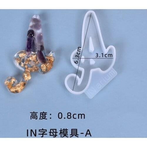 26Pcs/Set DIY Crafts English Letters Crystal Epoxy Resin Mold A-Z Alphabet Shaped Pendant Key Chain Silicone Mould