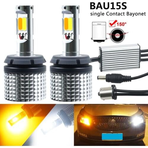 2x Error Free 1156 BAU15S BA15S LED T20 7440 Turn Signals Light CAR LED Daylight DRL Daytime Light Double Color White/Amber