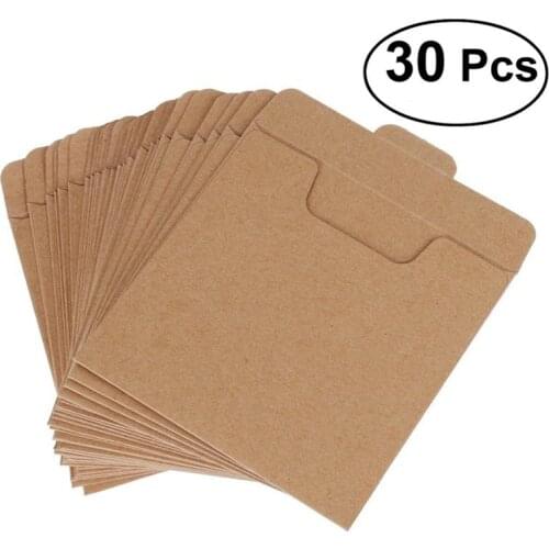 30pcs Packaging Envelopes CD DVD Kraft Paper Sleeves Disc Paper Bag