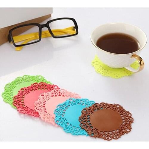9cm 10cm mixed colors pvc drink table cup coaster pad set 100 pcs per lot