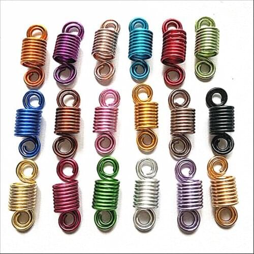 90pcs Aluminum mechanical spring for hair care dreadlocks jewelry findings connectors size 22x18mm many colors mixs