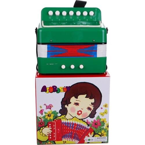 Accordion 7-key beginners enlightenment western musical instruments music toys early education multicolor (color box)