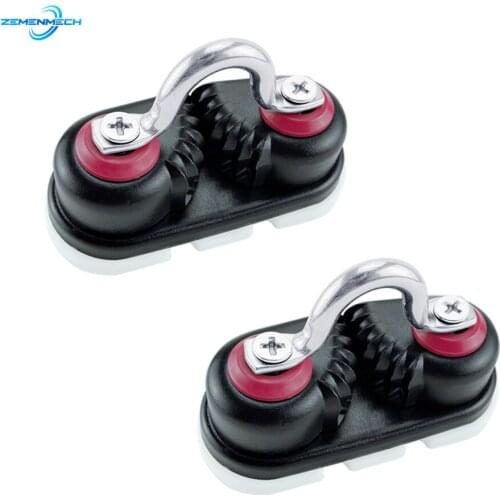 2PC Boat Accessories Anodized Aluminium Cam Cleat with Leading Ring Boat Rope Cleat Matic Fairlead Marine Sailboat Kayak Dinghy