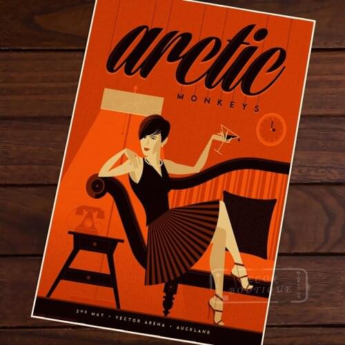 Arctic Monkeys Auckland Pop Art New Zealand NZ Vintage Retro Canvas Painting Frame Poster DIY Wall Home Posters Home Decor Gift