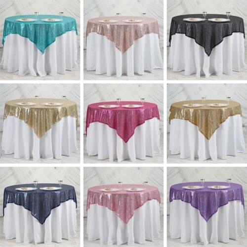 Glitter Sequin Tablecloth Overlay Poly Table Cloth For Wedding Event Party Hotel Decoration