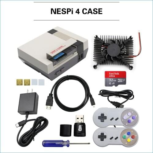 RETROFLAG NESPi 4 NESPi4 CASE for Raspberry Pi 4 Model B Support Safe Shutdown Function with SSD Case Cooling Fan NESPi4 Case
