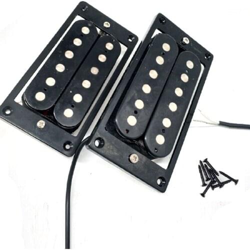 Black Electric Guitar Pickup ST Dual Double Coil Pickup 50mm 52mm, ABS Frame Cover, Brass Bottom Plate