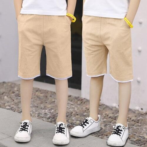 Childrens clothing boy shorts summer childrens pants big childrens five-point pants boys cotton pants handsome summer