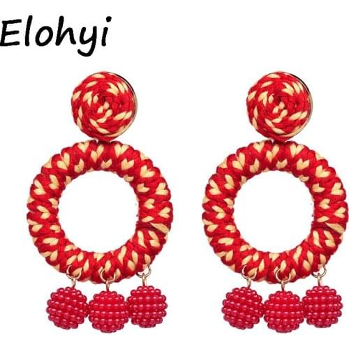 ELOHYI New Design 5 Color Long Dangle Beads Tassels Earrings Classic Drop Jewelry Festival Earrings For Women Gift Free Shipping