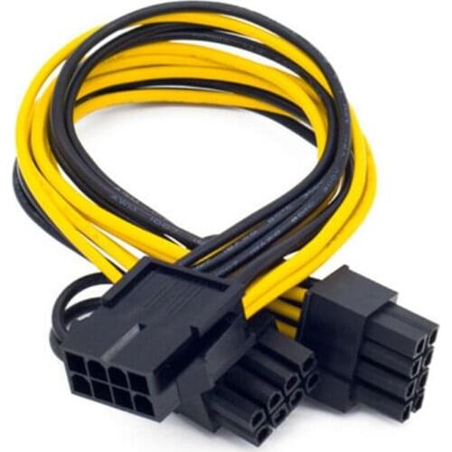 EPS CPU 12V 8 Pin To Dual 8 (6 2) Pin PCIE Adapter Power Supply Cable Power Extension Cable Adapter Cable Mining Card 30cm