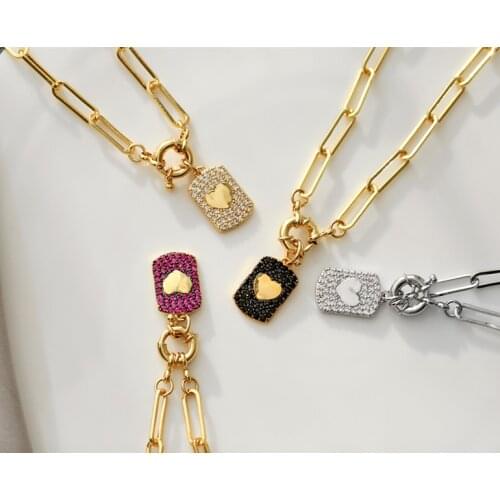 HECHENG,2020 New Red White Black Heart Necklace For Women Ladies Pendant Necklaces Jewelry Accessories