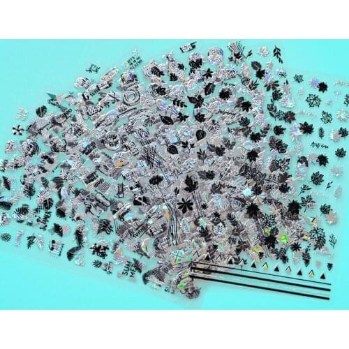 8Sheets/lot Gold Leaf Maple Nail Sticker Autumn Water Transfer Decals Nail Art Sliders Self-Adhesive 3D Nail Stickers (4 Colors)