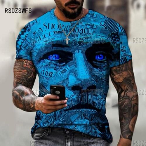 2021 New Summer Casual Tops Vintage Warrior Avatar Print Oversize Men T-shirt Short Sleeve O-Neck Fashion Streetwear Men T Shirt