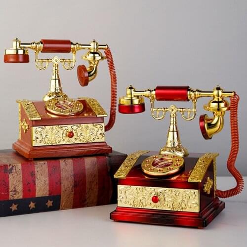 Retro Nostalgic Telephone Landline Music Box Music Box Creative Clothing Store Bar Cafe Decoration Birthday Gift Decor