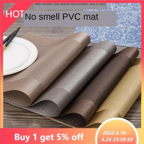 Set of 2 / 1pc PVC Washable Placemats for Dining Table Mat Non-slip Placemat Set in Kitchen Accessories Cup Coaster Wine Pad
