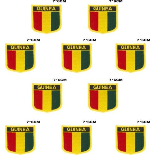 Guinea Flag Embroidery Patches Iron on Saw on Transfer patches Sewing Applications for Clothes in Home&Garden