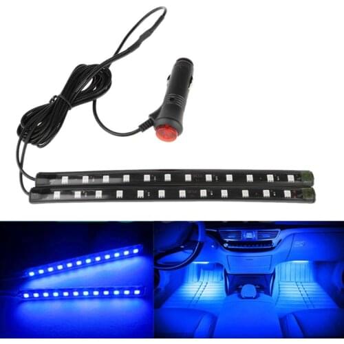 New White 2X12 LED Car Interior Footwell Floor Decor Atmosphere Light Neon Strip