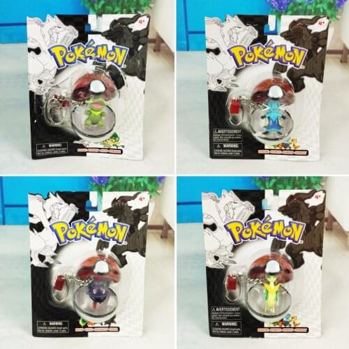 GENUINE POKEMON Doll Pokeball Keychains Mini Anime Snivy Pidove Servine Model PVC Action Figure Toys Pendant for Fans Gift