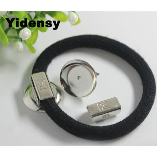 Yidensy 10pcs Hair Clip Base Setting 18mm Base Holder for Elastic Band Rope DIY Jewelry Making Findings Accessories