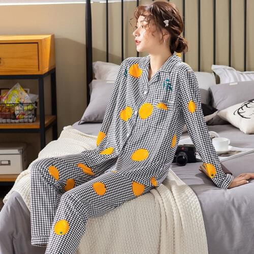 Pajama Sets Women Summer Autumn Pyjamas Women Sets Long Sleeve Trousers Sleepwear Cute Two Piece Set Nightwear Home Suit Sleep