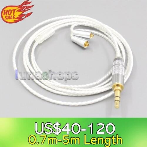 LN007032 Hi-Res Silver Plated 7N OCC Earphone Cable For Westone W40 W50 W60 UM10 UM20 UM30 UM40 UM50 Pro
