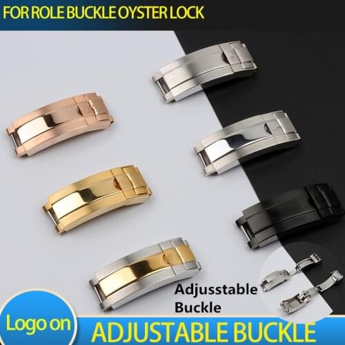 9mm Stainless Steel Buckle Silver Rose Gold Black for ROLE Buckle Oyster Lock For Daytona Submariner GMT Role Easy Adjust Clasp