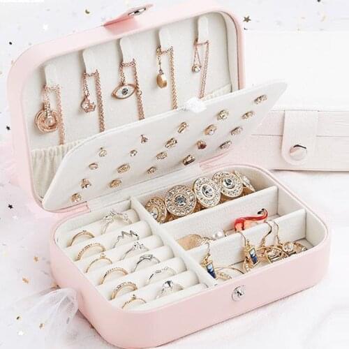 Jewelry Box Storage Earring ins Creative Leather Portable Multi-layer Makeup Box PU Watch Box Necklace Holder women gifts Newly
