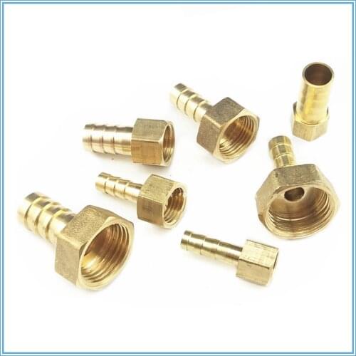 Pipe Fittings Brass Barb Hose Tail Fitting Fuel Air Gas Water Hose Oil ID 4mm-19mm to 1/8'' 1/4'' 3/8"1/2'' Female Thread Copper