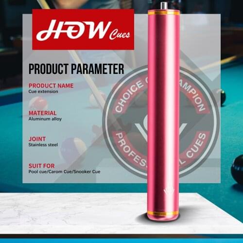 HOW Pool Cues Extension Aluminum Alloy Extension 6 Colors Easy Super Light Extended Extension Pool/Carom Cue Billiard Accessory