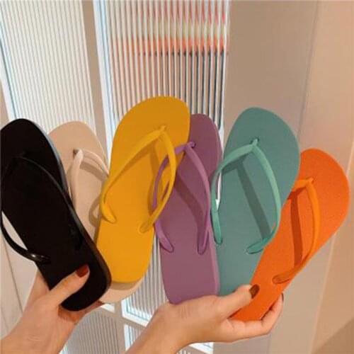 The New Candy Color Beach Flip Flops Female Summer Slippers Sandals Soft PVC Slip-on Shoes Woman High Quality Fashion Slides