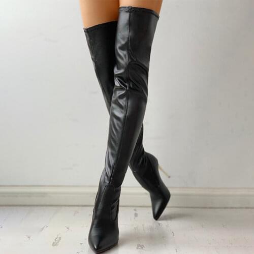 Womens High Boots 2021 For Women Heels Over The Knee Boots Autumn Female 2020 Woman Thin Heel Ladies Pointed Toe Party Shoes