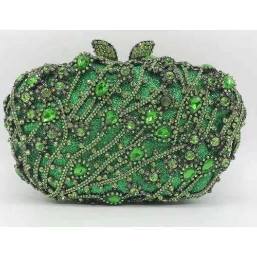 Champagne Green Silver Gold Diamond Womans Dinner Evening Wallet Crystal Banquet Clutch Bag Female Lady Party Cocktail Handbag