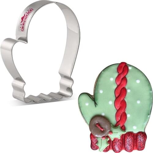 KENIAO Mitten Cookie Cutter For Christmas Party - 10 x 7.8 CM - Biscuit Fondant Bread Cutter - Stainless Steel