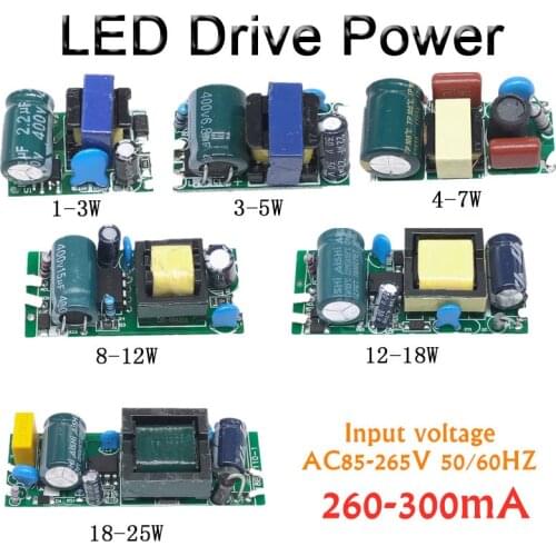 1W Led Lamp Driver Light Transformer Input Ac85-265V 50/60 Power Supply Adapter 260Ma-300Ma Current For Led Spot Light Bulb Chip