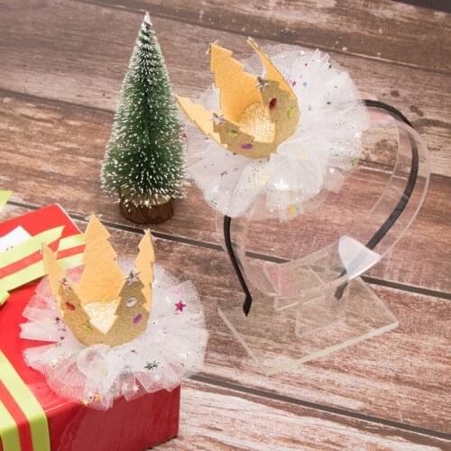 10pcs/set Star Crown Girls Headbands Hair Clips Handmade Mesh Princess Party Lovely Hairbands Cosplay Headdress Hair Accessories