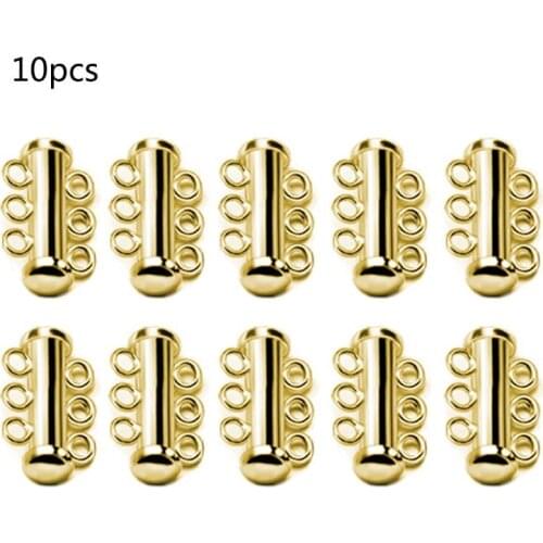 10Pcs Layered Bracelet Necklaces Slide Strong Magnetic Clasps Tubes Lock Jewelry