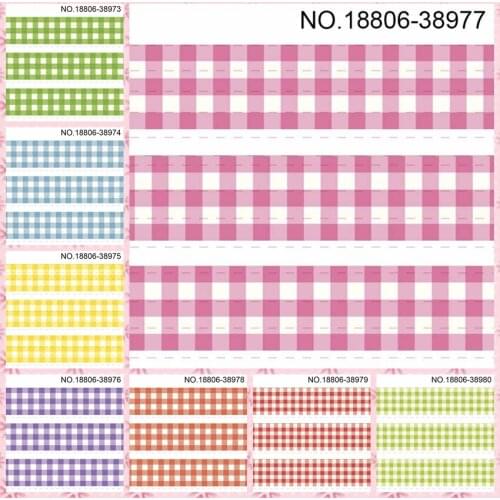 10yards -different sizes -Colorful lattice ribbon printed Grosgrain ribbon